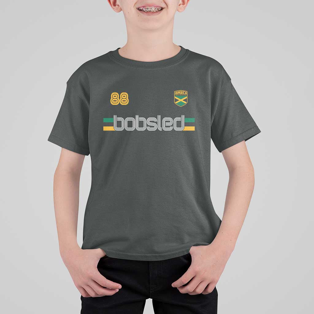 Jamaica Bobsled 1988 Sports Jersey Style T Shirt For Kid Retro Winter Games Team Island Jamaican Pride