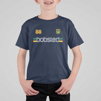 Jamaica Bobsled 1988 Sports Jersey Style T Shirt For Kid Retro Winter Games Team Island Jamaican Pride