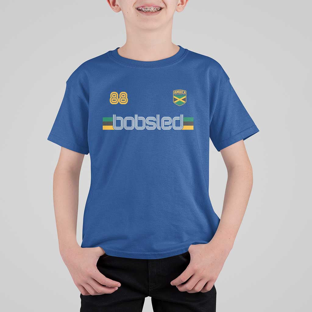 Jamaica Bobsled 1988 Sports Jersey Style T Shirt For Kid Retro Winter Games Team Island Jamaican Pride