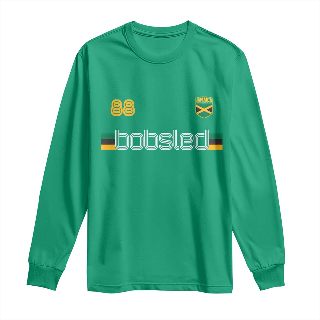 Jamaica Bobsled 1988 Sports Jersey Style Long Sleeve Shirt Retro Winter Games Team Island Jamaican Pride