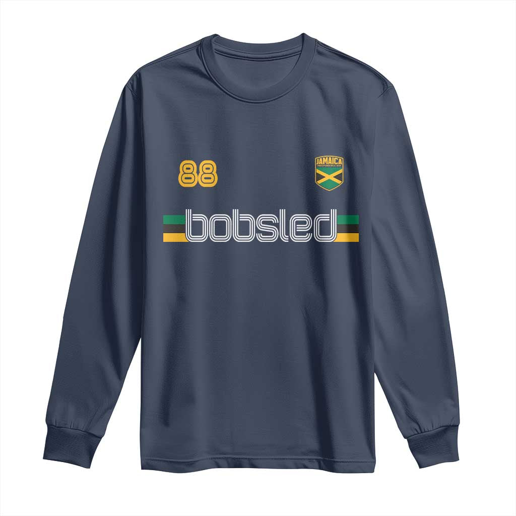 Jamaica Bobsled 1988 Sports Jersey Style Long Sleeve Shirt Retro Winter Games Team Island Jamaican Pride