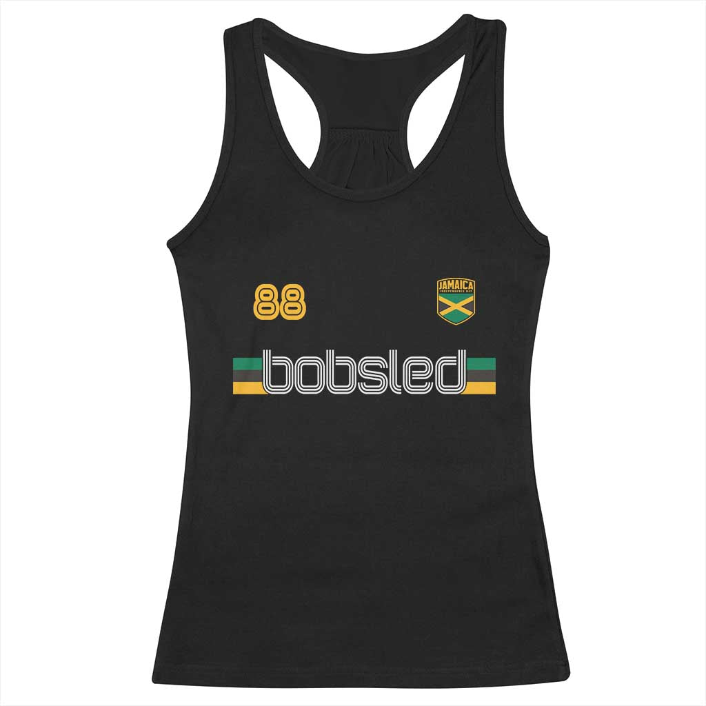 Jamaica Bobsled 1988 Sports Jersey Style Racerback Tank Top Retro Winter Games Team Island Jamaican Pride