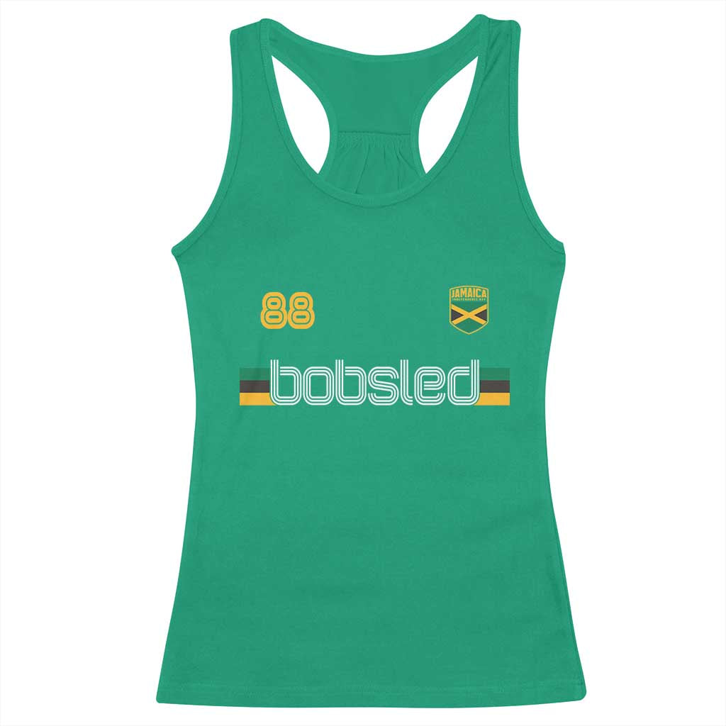 Jamaica Bobsled 1988 Sports Jersey Style Racerback Tank Top Retro Winter Games Team Island Jamaican Pride