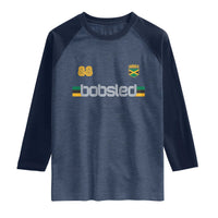 Jamaica Bobsled 1988 Sports Jersey Style Raglan Shirt Retro Winter Games Team Island Jamaican Pride