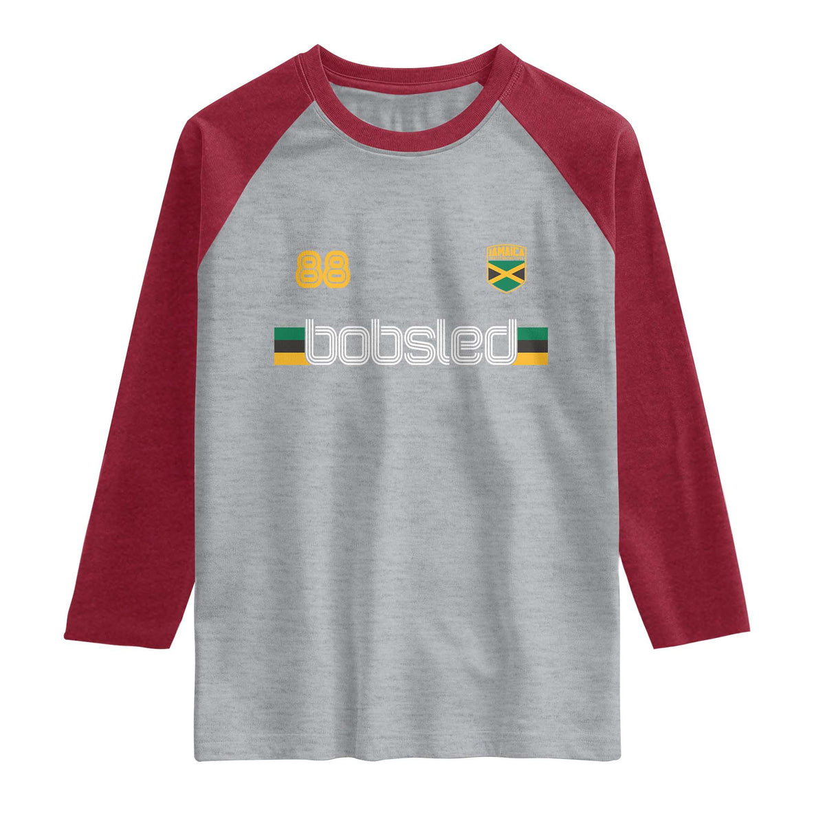 Jamaica Bobsled 1988 Sports Jersey Style Raglan Shirt Retro Winter Games Team Island Jamaican Pride