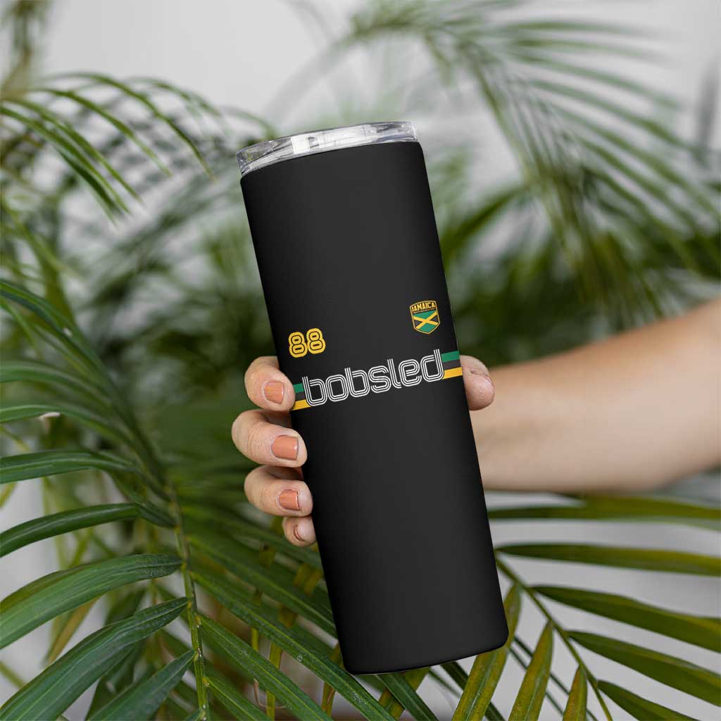 Jamaica Bobsled 1988 Sports Jersey Style Skinny Tumbler Retro Winter Games Team Island Jamaican Pride