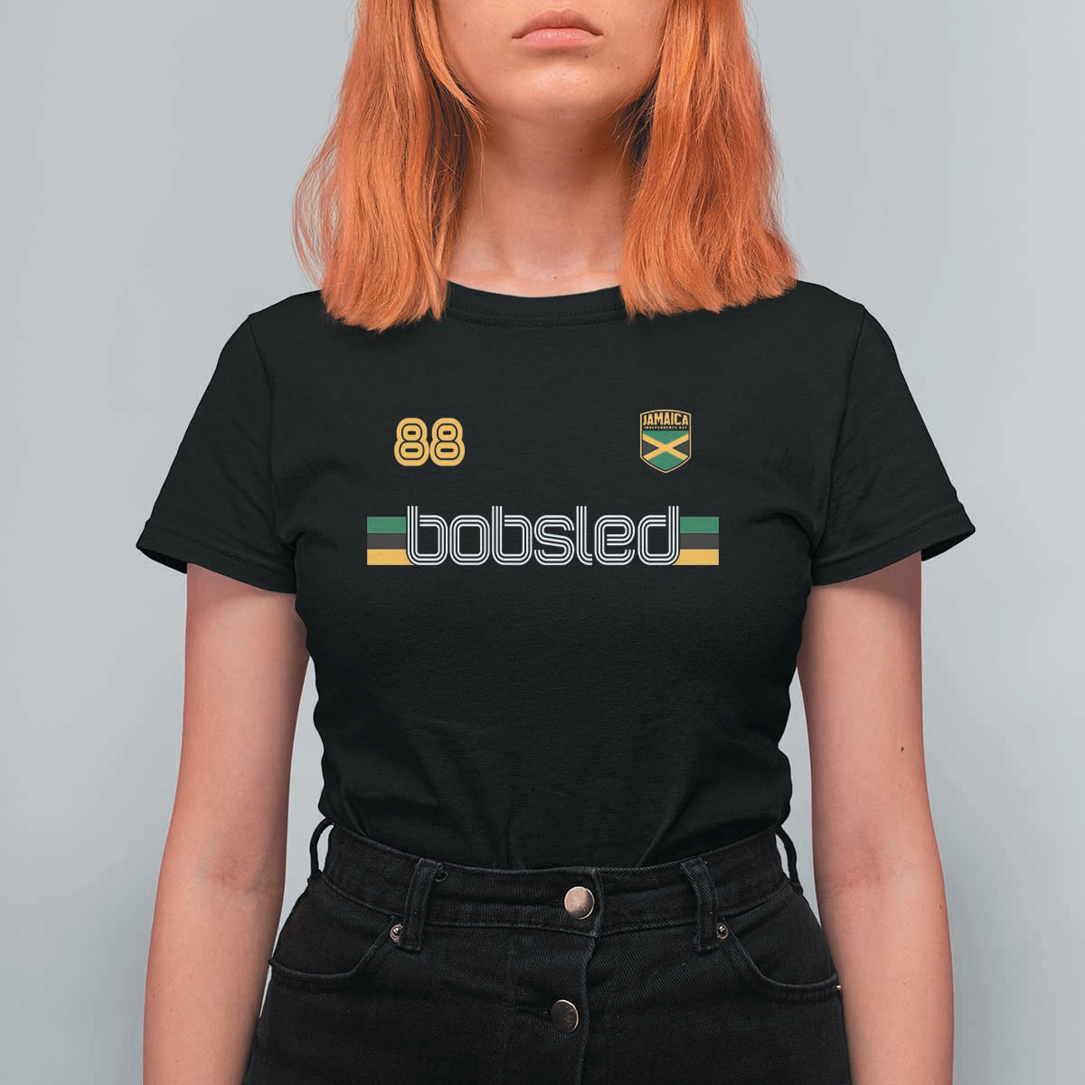 Jamaica Bobsled 1988 Sports Jersey Style T Shirt For Women Retro Winter Games Team Island Jamaican Pride