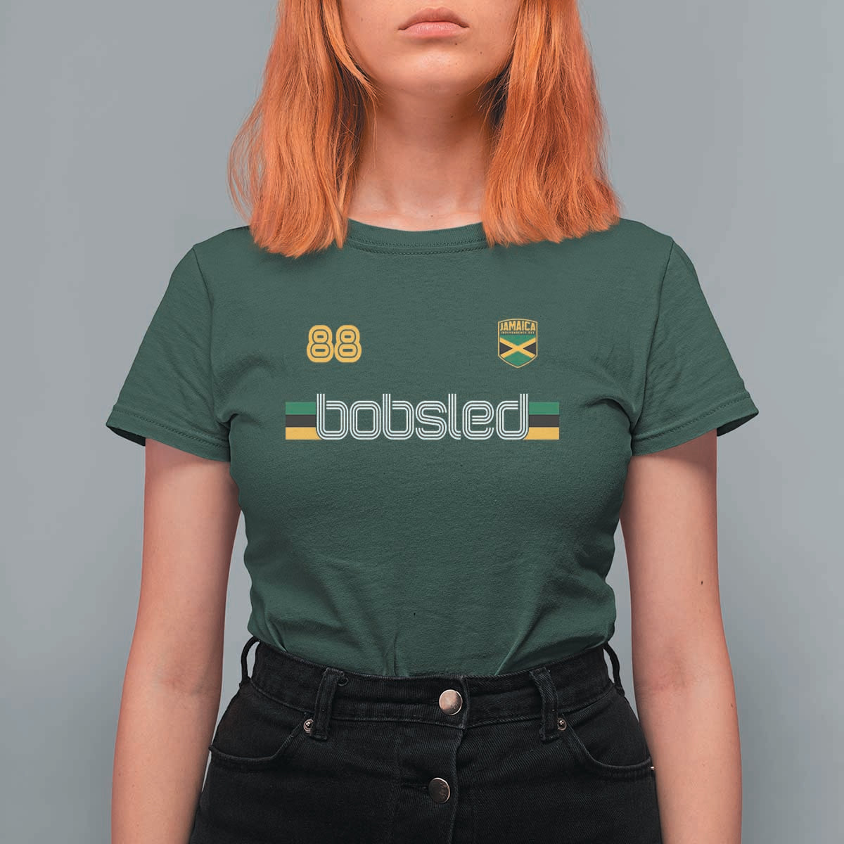 Jamaica Bobsled 1988 Sports Jersey Style T Shirt For Women Retro Winter Games Team Island Jamaican Pride