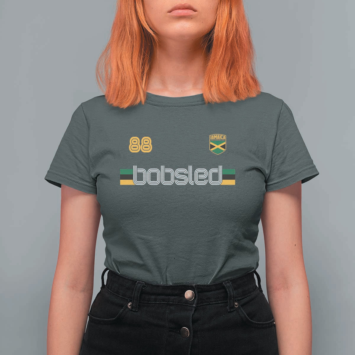 Jamaica Bobsled 1988 Sports Jersey Style T Shirt For Women Retro Winter Games Team Island Jamaican Pride