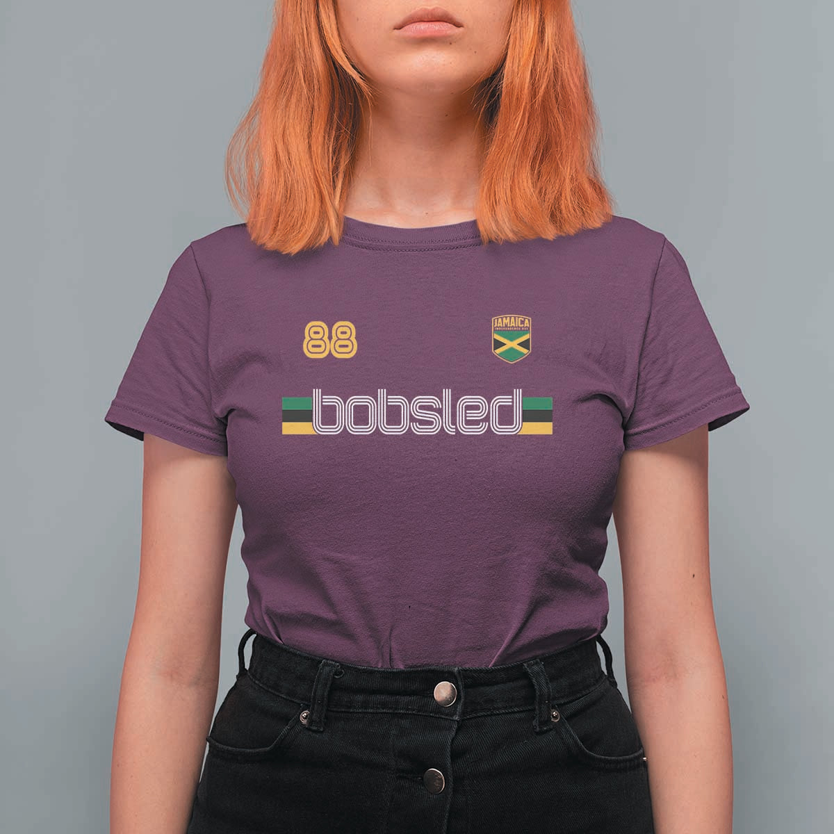 Jamaica Bobsled 1988 Sports Jersey Style T Shirt For Women Retro Winter Games Team Island Jamaican Pride