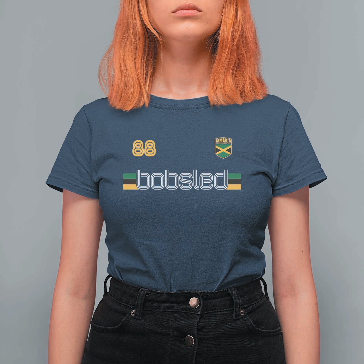Jamaica Bobsled 1988 Sports Jersey Style T Shirt For Women Retro Winter Games Team Island Jamaican Pride