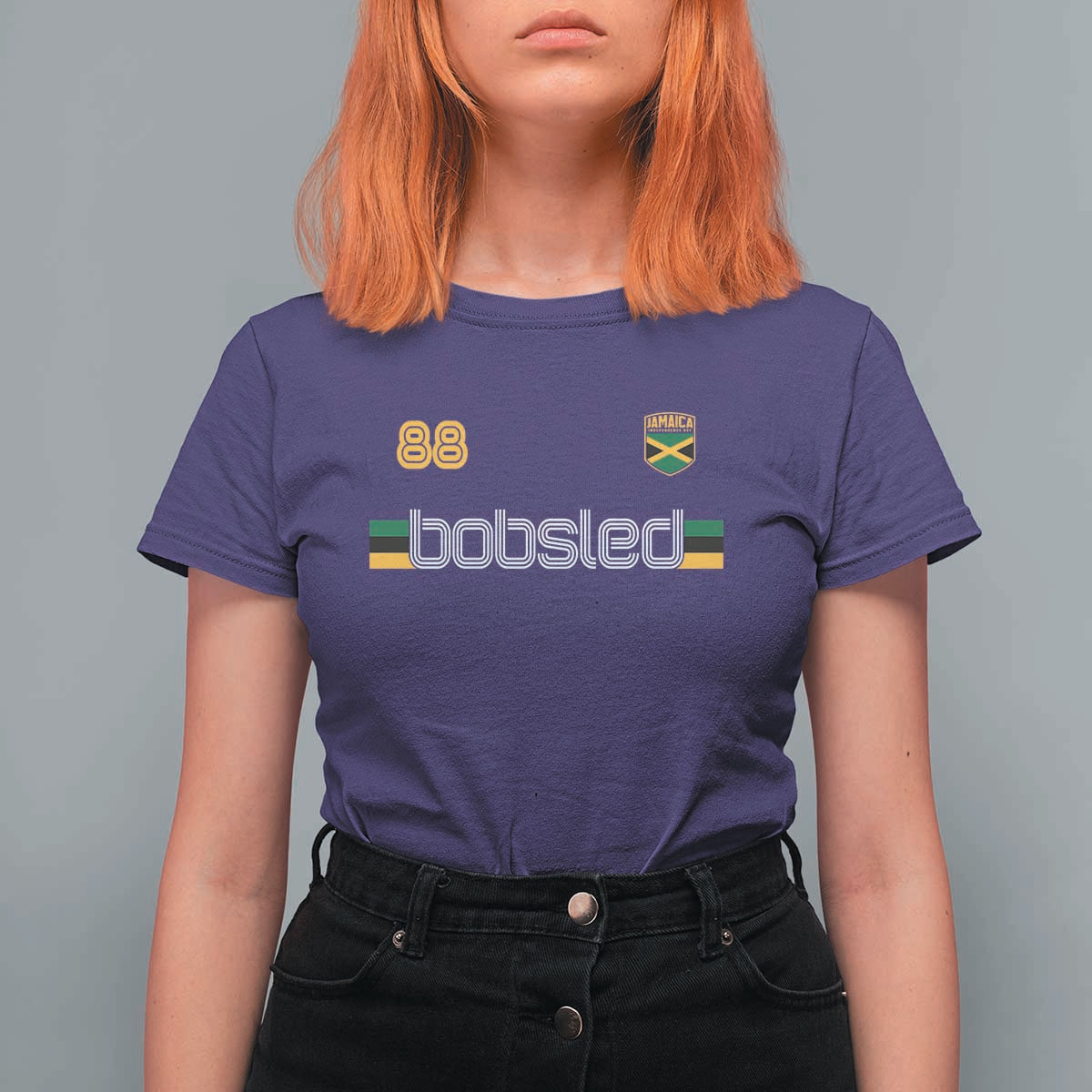 Jamaica Bobsled 1988 Sports Jersey Style T Shirt For Women Retro Winter Games Team Island Jamaican Pride