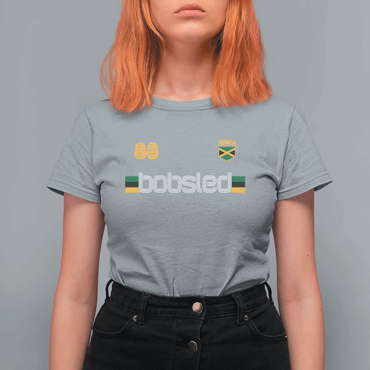 Jamaica Bobsled 1988 Sports Jersey Style T Shirt For Women Retro Winter Games Team Island Jamaican Pride