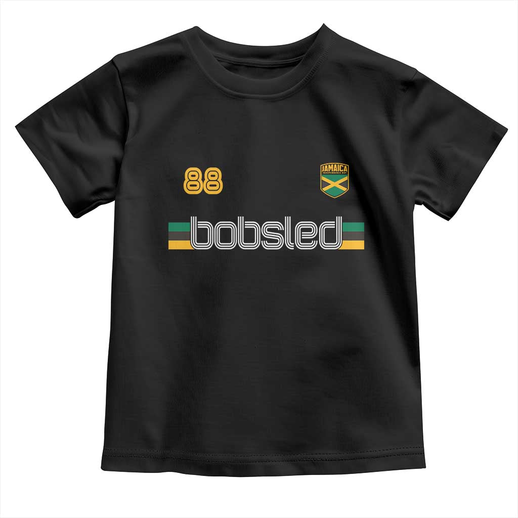 Jamaica Bobsled 1988 Sports Jersey Style Toddler T Shirt Retro Winter Games Team Island Jamaican Pride