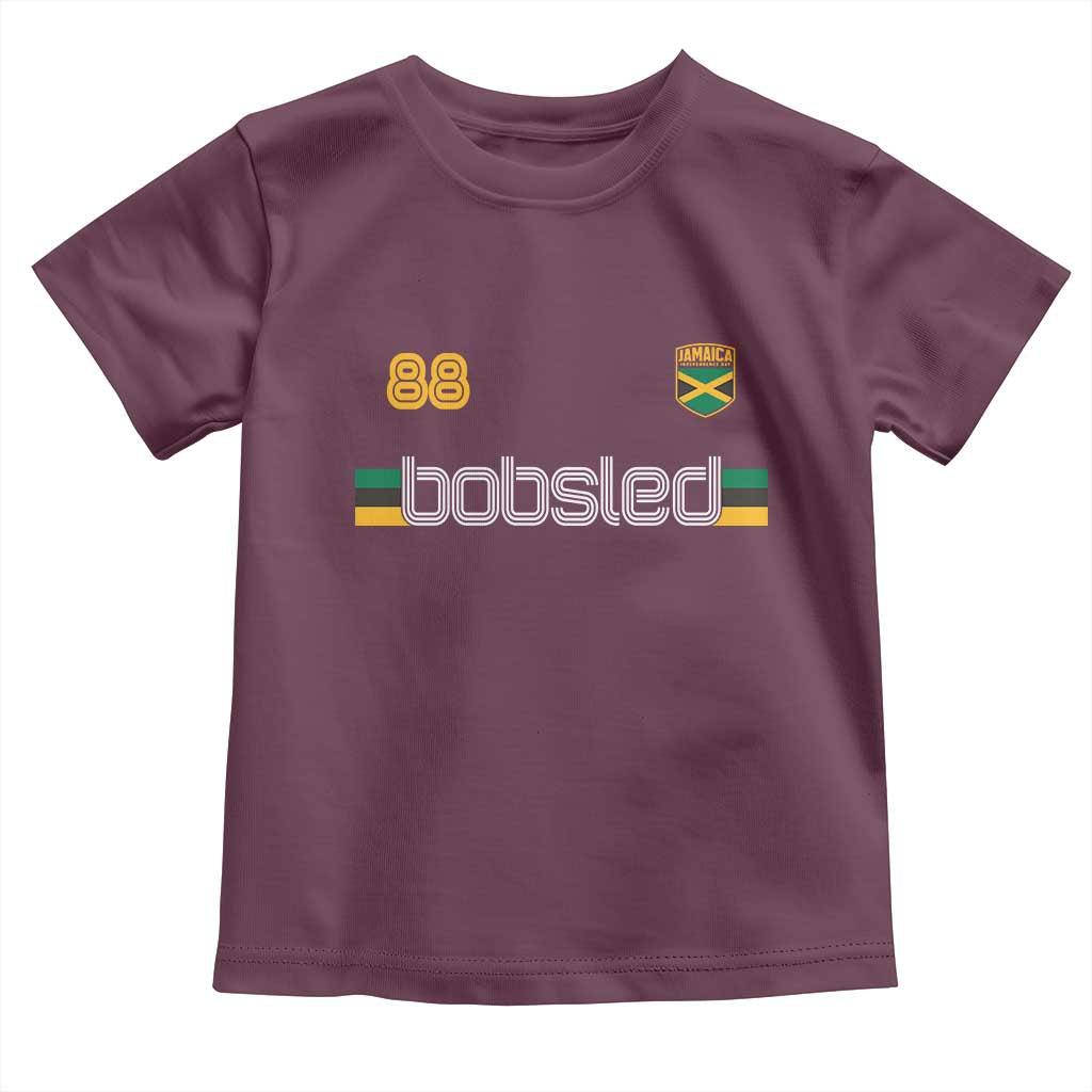 Jamaica Bobsled 1988 Sports Jersey Style Toddler T Shirt Retro Winter Games Team Island Jamaican Pride