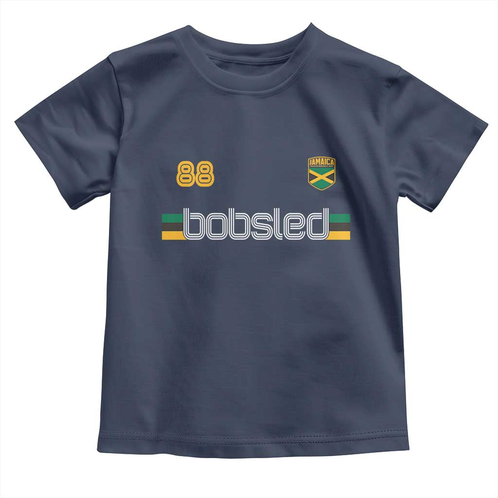Jamaica Bobsled 1988 Sports Jersey Style Toddler T Shirt Retro Winter Games Team Island Jamaican Pride