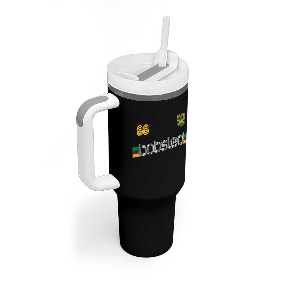 Jamaica Bobsled 1988 Sports Jersey Style Tumbler With Handle Retro Winter Games Team Island Jamaican Pride