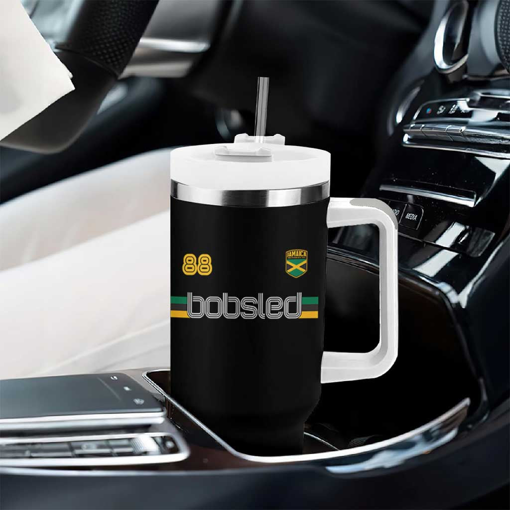 Jamaica Bobsled 1988 Sports Jersey Style Tumbler With Handle Retro Winter Games Team Island Jamaican Pride