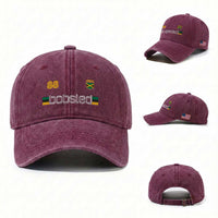 Jamaica Bobsled 1988 Sports Jersey Style Washed Cotton Baseball Cap Retro Winter Games Team Island Jamaican Pride