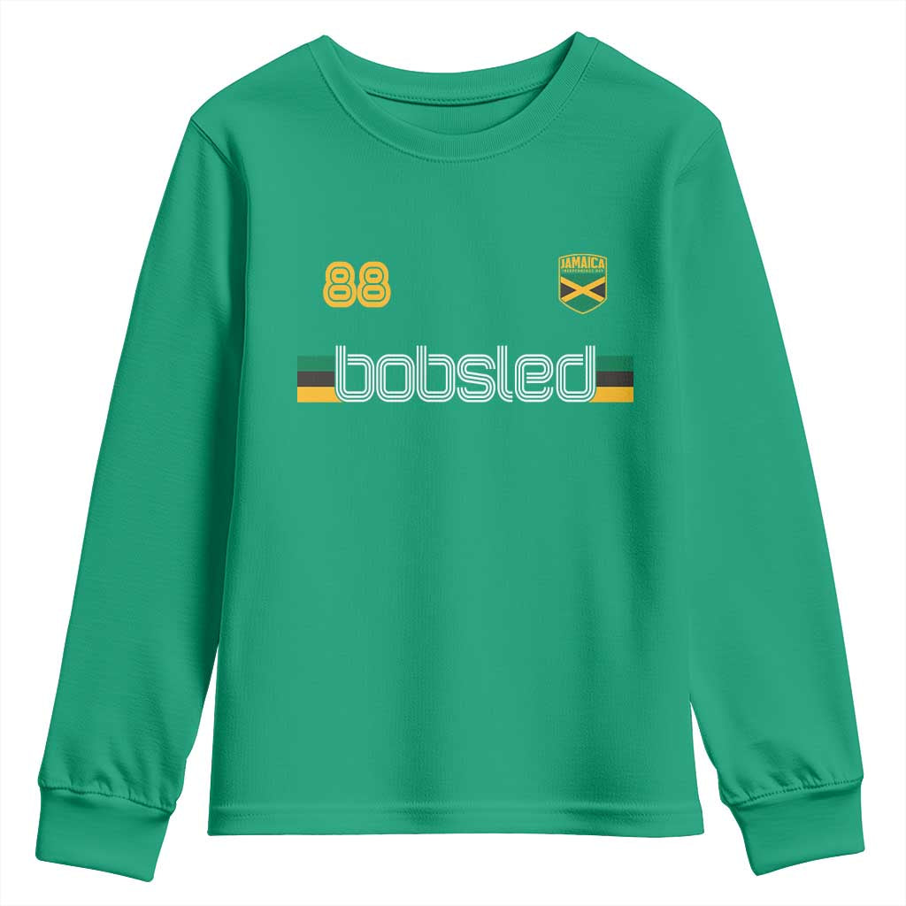 Jamaica Bobsled 1988 Sports Jersey Style Youth Sweatshirt Retro Winter Games Team Island Jamaican Pride