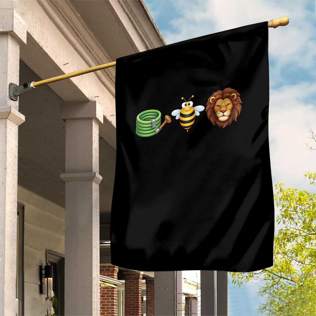 Hose Bee Lion Meme Slang Funny Wordplay Pun Graphic Garden Flag