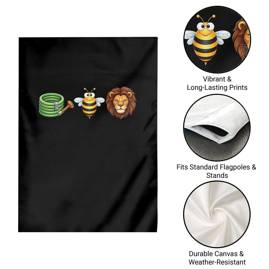 Hose Bee Lion Meme Slang Funny Wordplay Pun Graphic Garden Flag