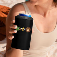 Hose Bee Lion Meme Slang Funny Wordplay Pun Graphic 4 in 1 Can Cooler Tumbler