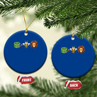 Hose Bee Lion Meme Slang Funny Wordplay Pun Graphic Ceramic Ornament