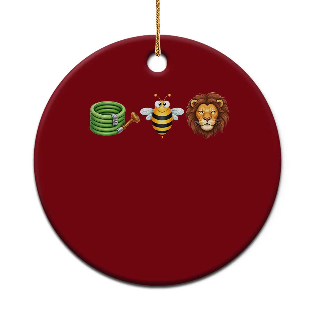 Hose Bee Lion Meme Slang Funny Wordplay Pun Graphic Ceramic Ornament