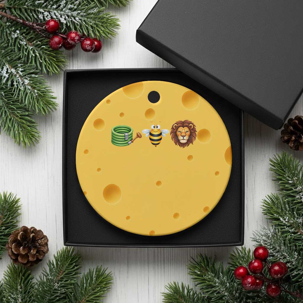 Hose Bee Lion Meme Slang Funny Wordplay Pun Graphic Ceramic Ornament