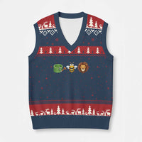 Hose Bee Lion Meme Slang Funny Wordplay Pun Graphic V-Neck Knit Sweater Vest