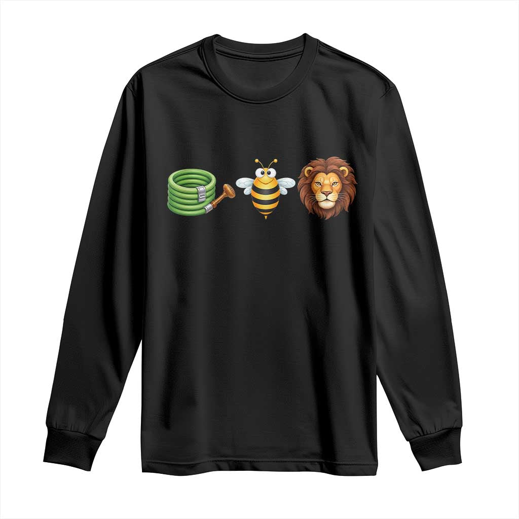 Hose Bee Lion Meme Slang Funny Wordplay Pun Graphic Long Sleeve Shirt