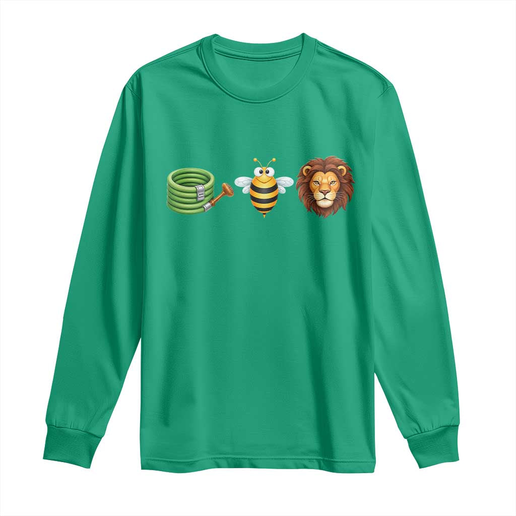 Hose Bee Lion Meme Slang Funny Wordplay Pun Graphic Long Sleeve Shirt