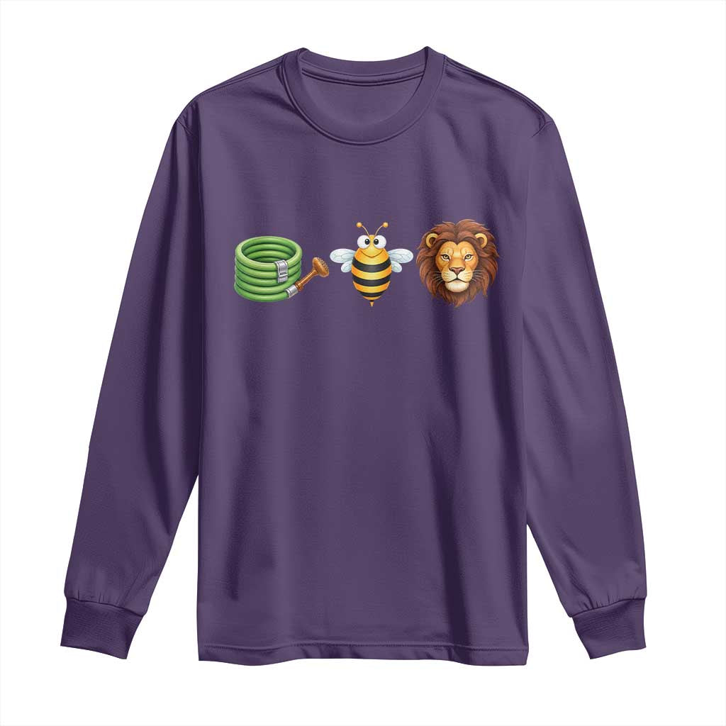 Hose Bee Lion Meme Slang Funny Wordplay Pun Graphic Long Sleeve Shirt