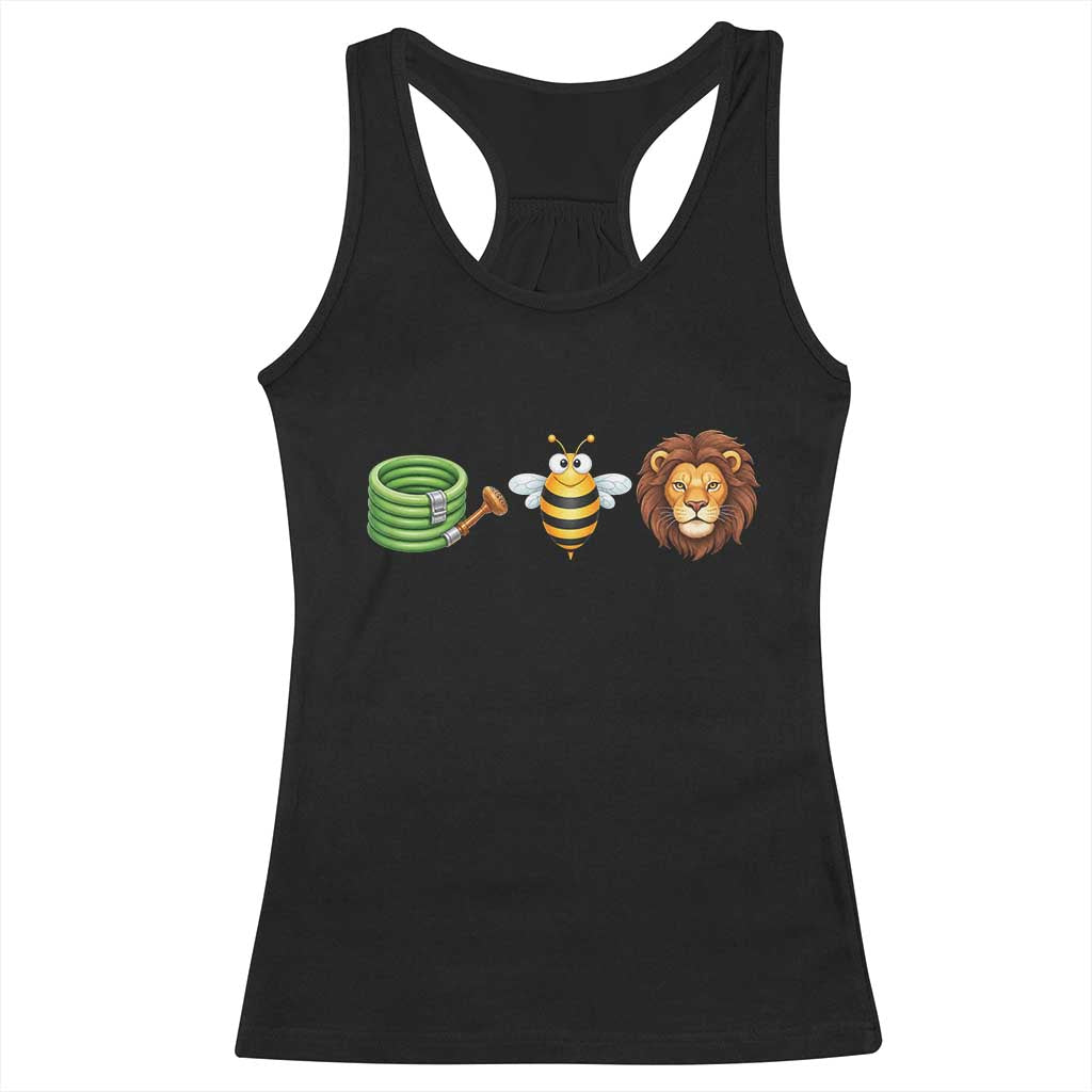Hose Bee Lion Meme Slang Funny Wordplay Pun Graphic Racerback Tank Top