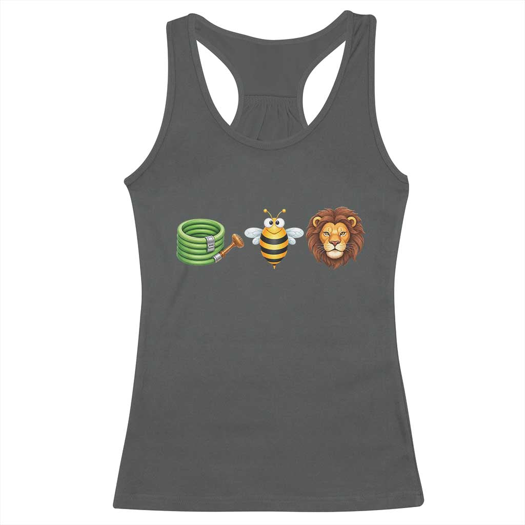 Hose Bee Lion Meme Slang Funny Wordplay Pun Graphic Racerback Tank Top