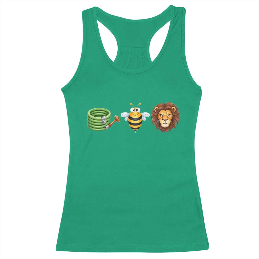 Hose Bee Lion Meme Slang Funny Wordplay Pun Graphic Racerback Tank Top
