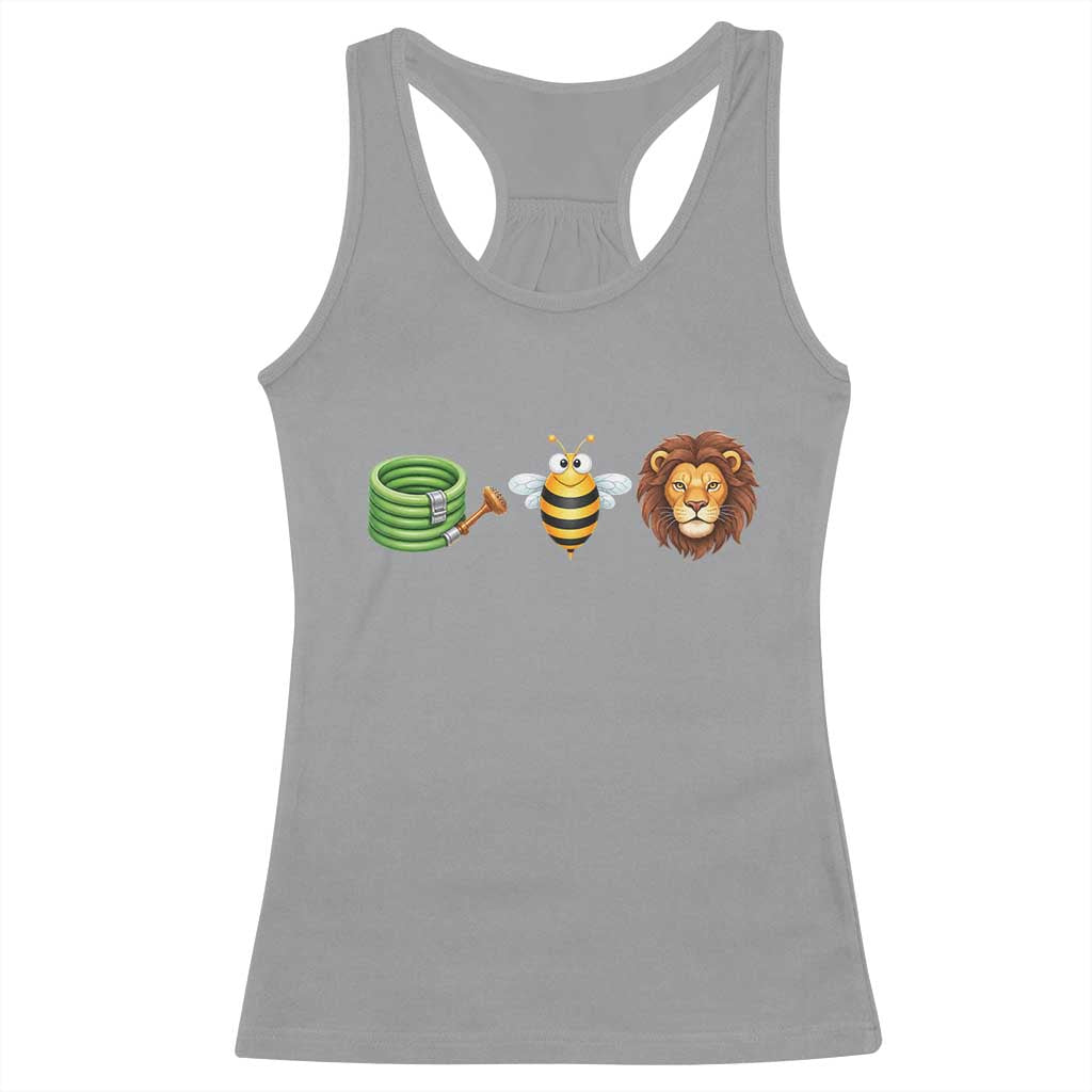 Hose Bee Lion Meme Slang Funny Wordplay Pun Graphic Racerback Tank Top