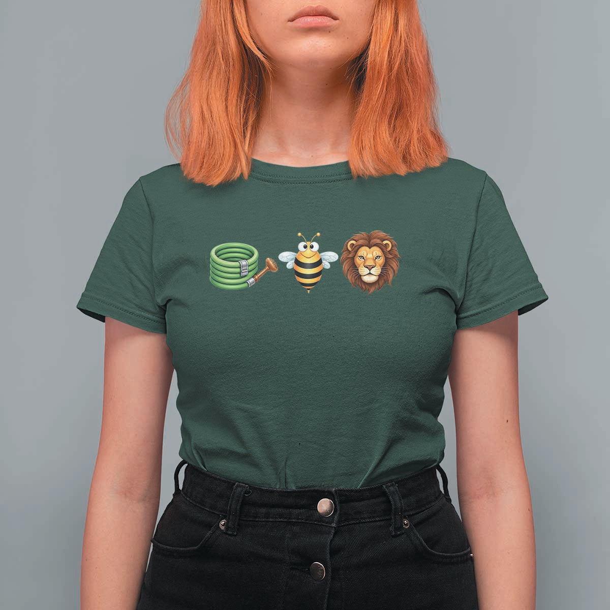 Hose Bee Lion Meme Slang Funny Wordplay Pun Graphic T Shirt For Women