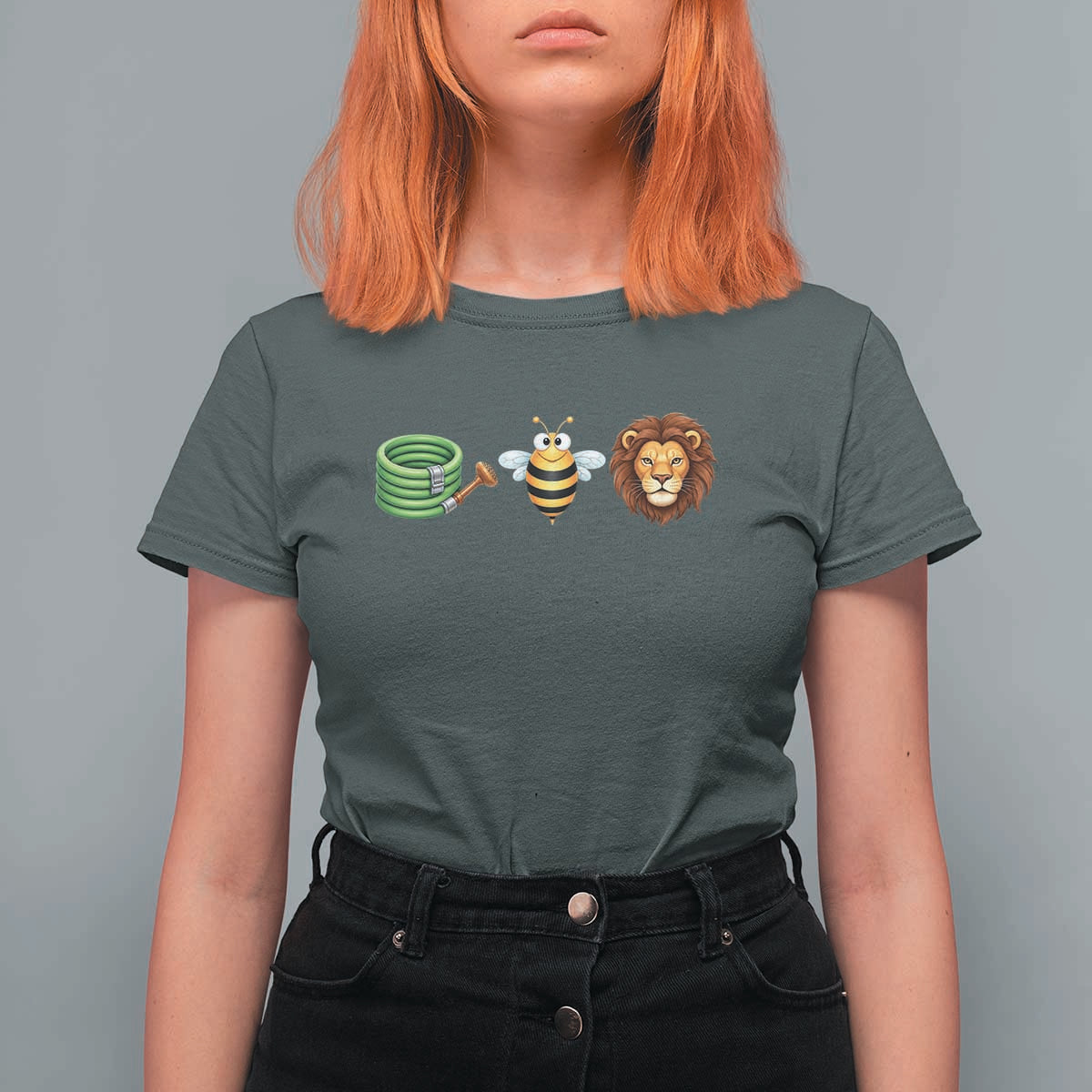 Hose Bee Lion Meme Slang Funny Wordplay Pun Graphic T Shirt For Women