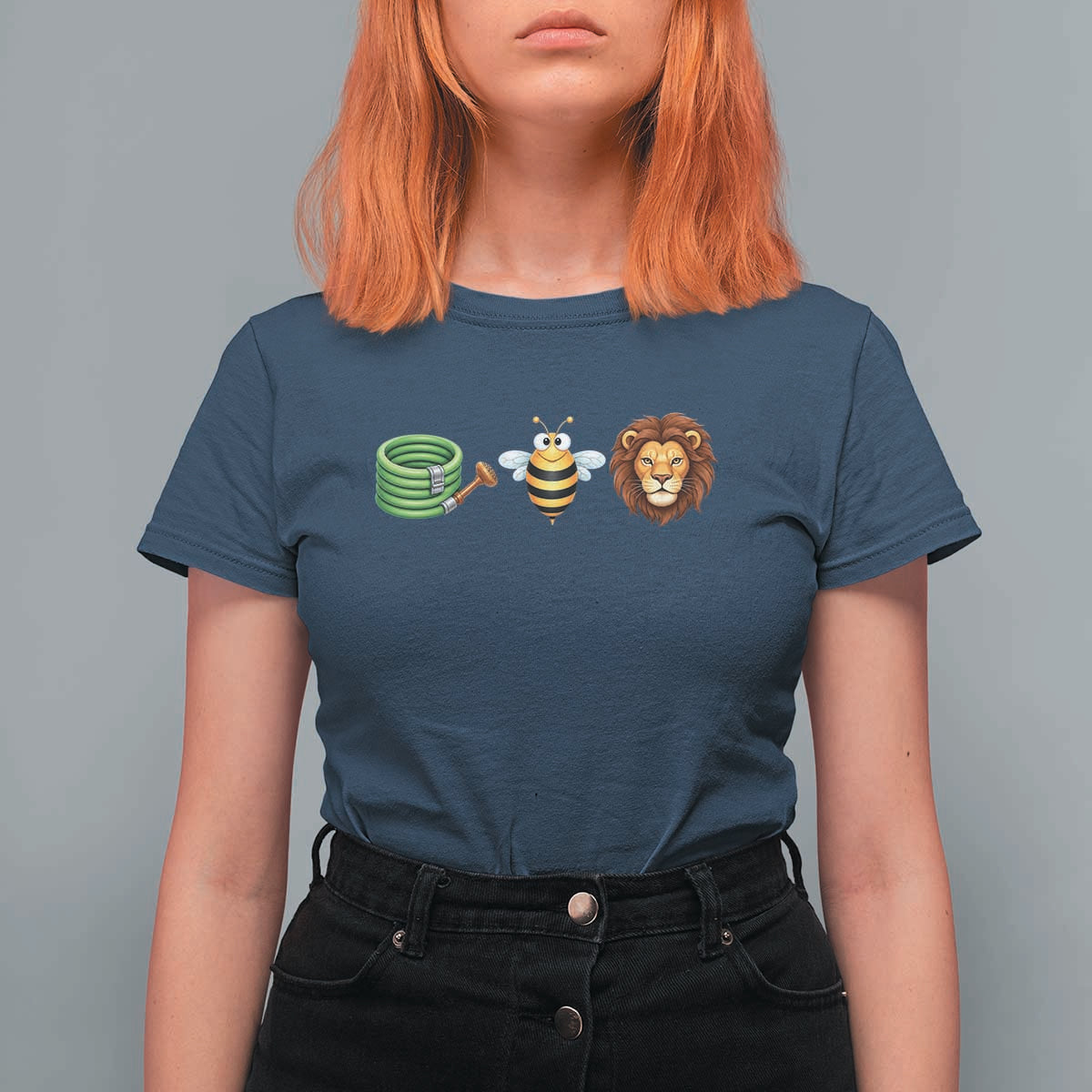 Hose Bee Lion Meme Slang Funny Wordplay Pun Graphic T Shirt For Women