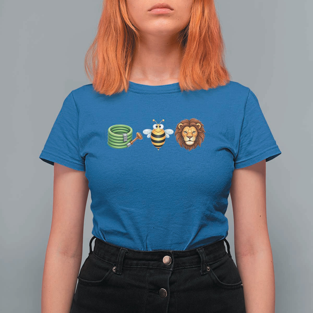 Hose Bee Lion Meme Slang Funny Wordplay Pun Graphic T Shirt For Women