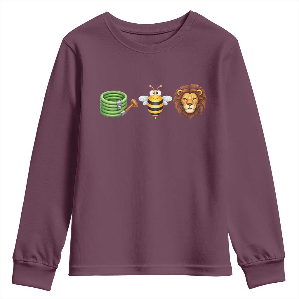 Hose Bee Lion Meme Slang Funny Wordplay Pun Graphic Youth Sweatshirt