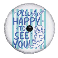 Cute Otter Pun Back To School Retro Preppy Spare Tire Cover Otterly Happy To See You