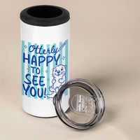 Cute Otter Pun Back To School Retro Preppy 4 in 1 Can Cooler Tumbler Otterly Happy To See You