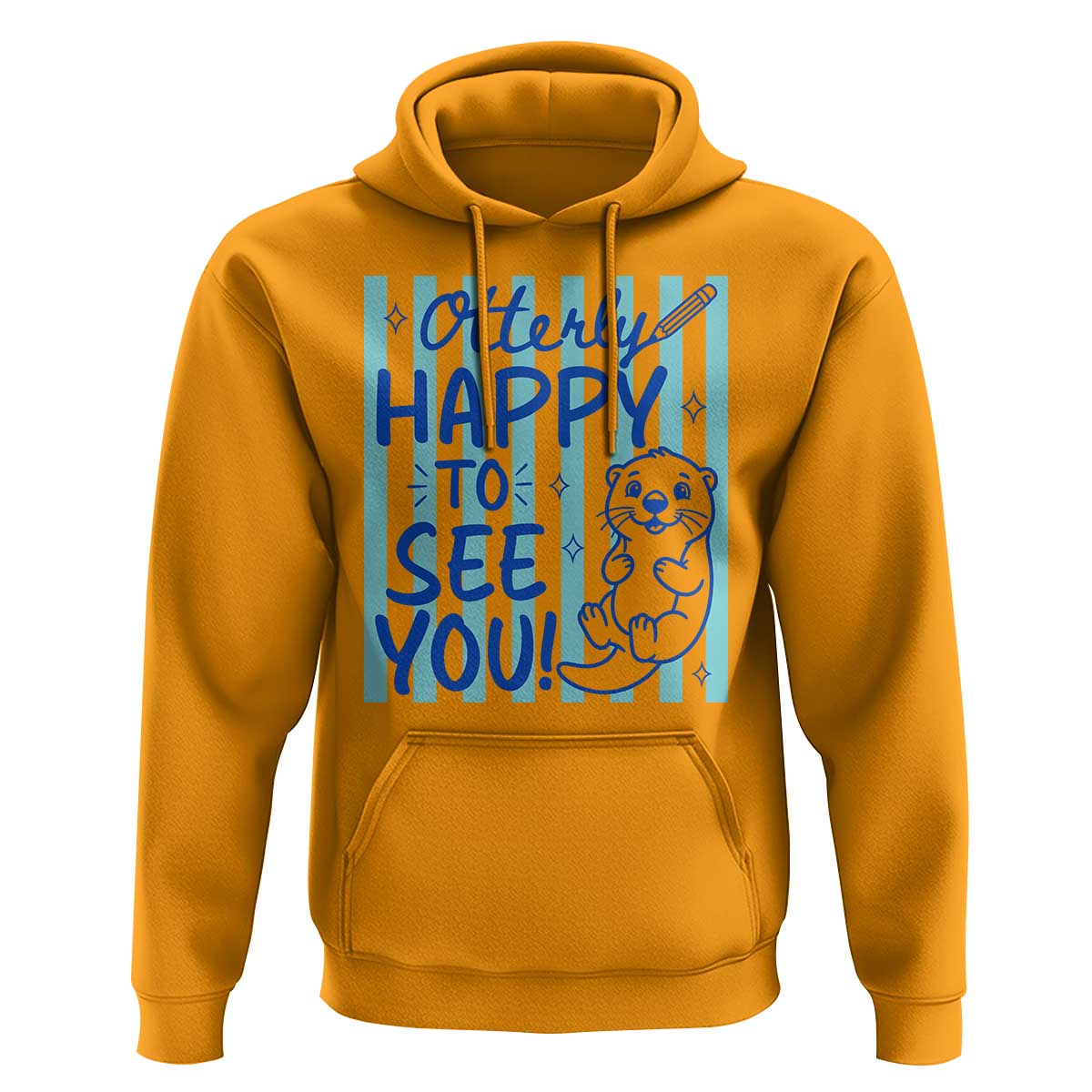 Cute Otter Pun Back To School Retro Preppy Hoodie Otterly Happy To See You