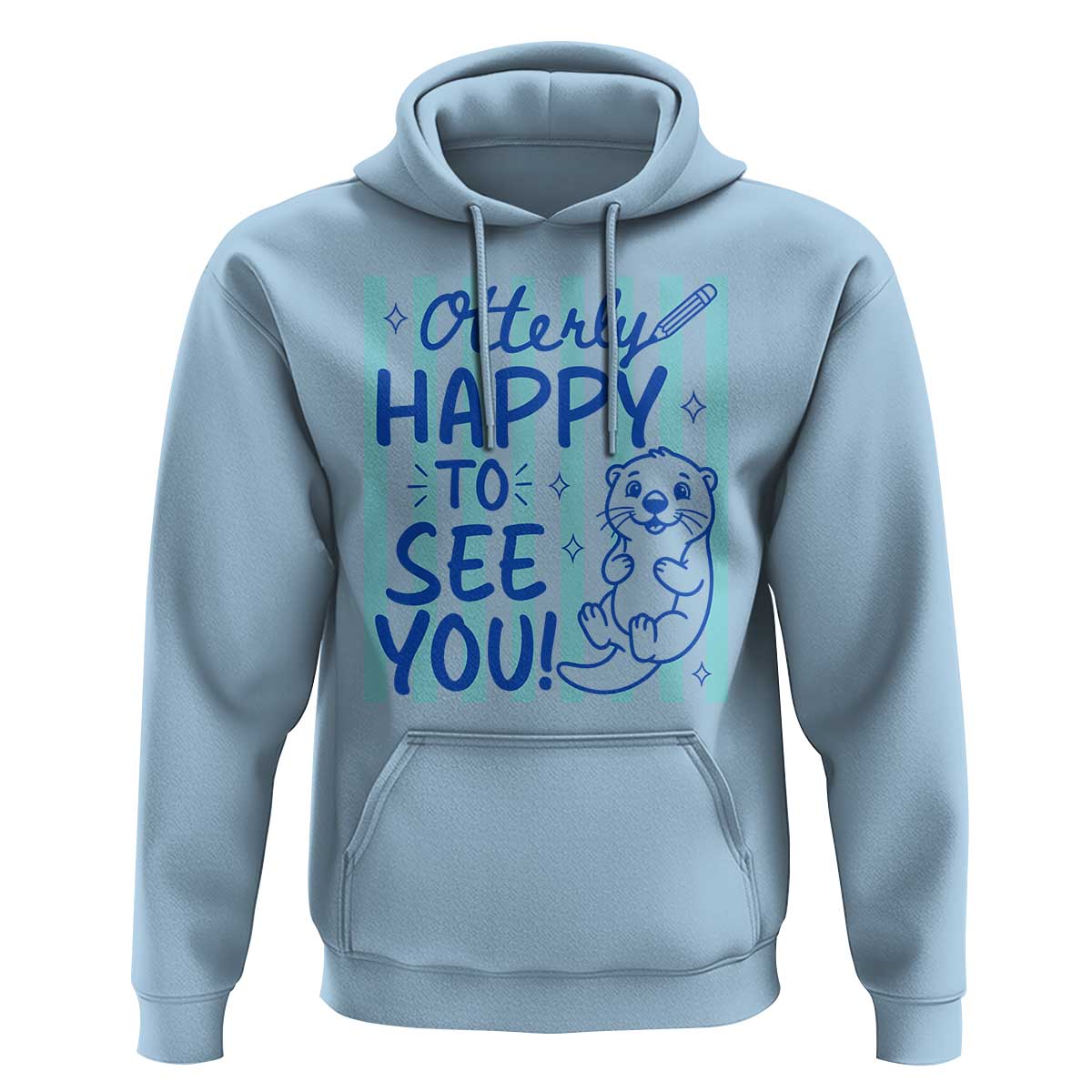 Cute Otter Pun Back To School Retro Preppy Hoodie Otterly Happy To See You