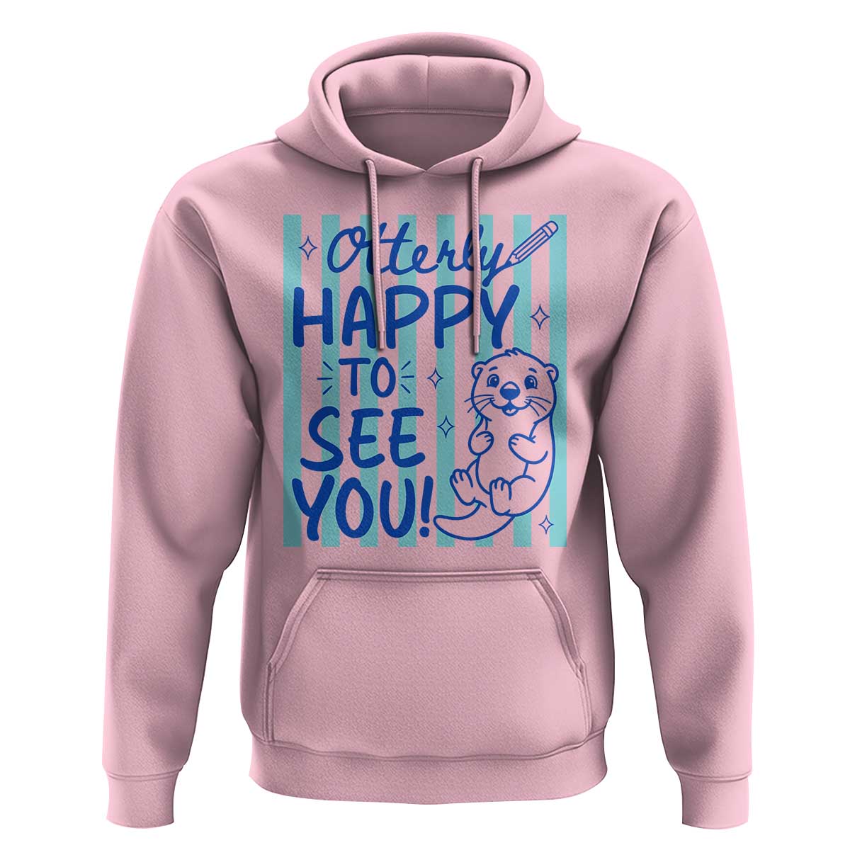 Cute Otter Pun Back To School Retro Preppy Hoodie Otterly Happy To See You