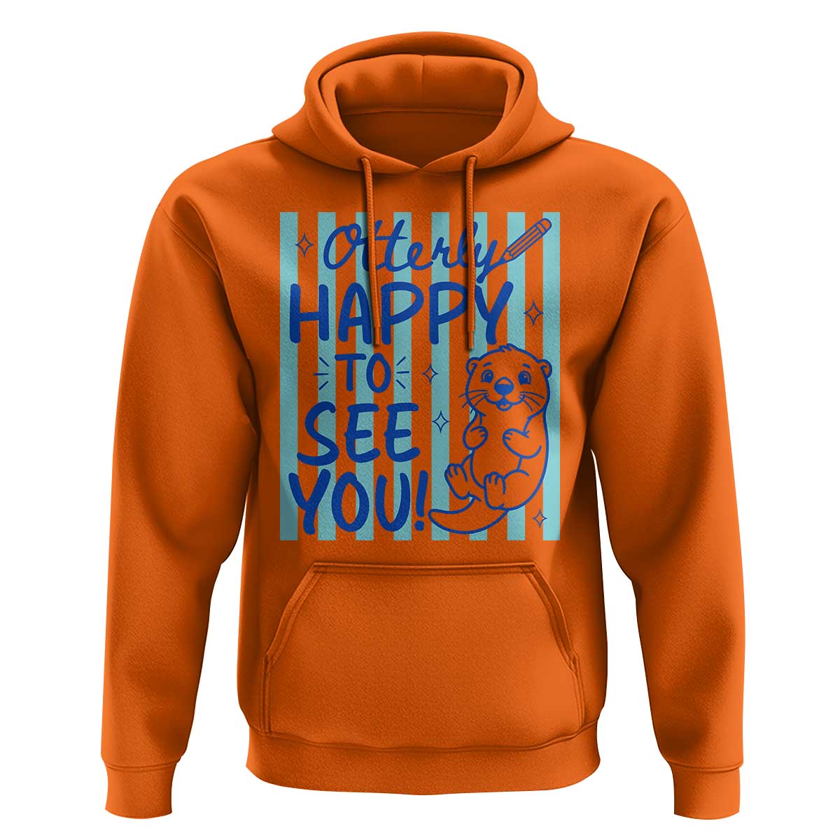 Cute Otter Pun Back To School Retro Preppy Hoodie Otterly Happy To See You