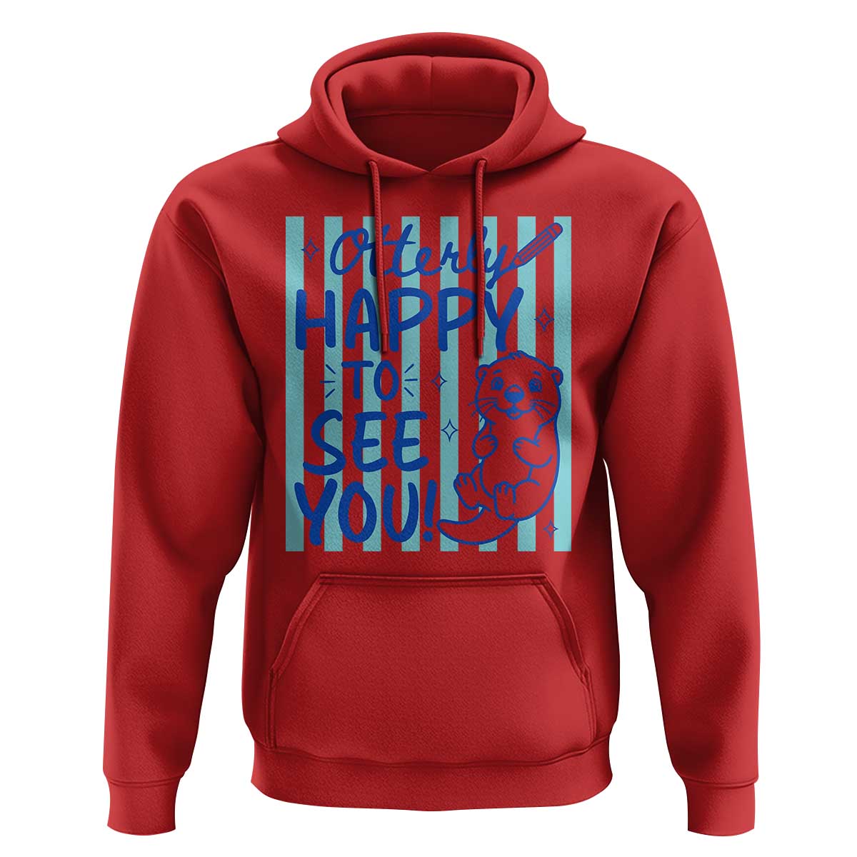 Cute Otter Pun Back To School Retro Preppy Hoodie Otterly Happy To See You